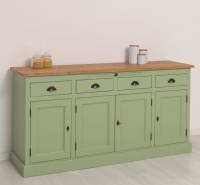 Landhaus Sideboard mit ausziehbaren Ablageflächen - Massive Kommode