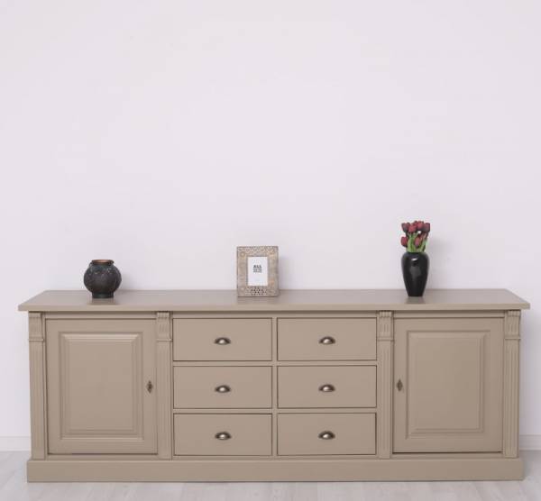 Massives Sideboard mit 6 Schubladen und 2 Türen - Landhaus Kommode