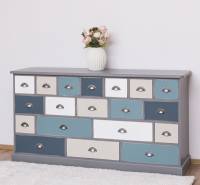 Apothekerschrank mehrfarbig –180 cm breit, 19 Schubladen Kommode Landhaus