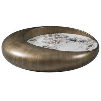 Castello runder Couchtisch mit Keramik Multicolor Tischplatte Bronze 100 cm