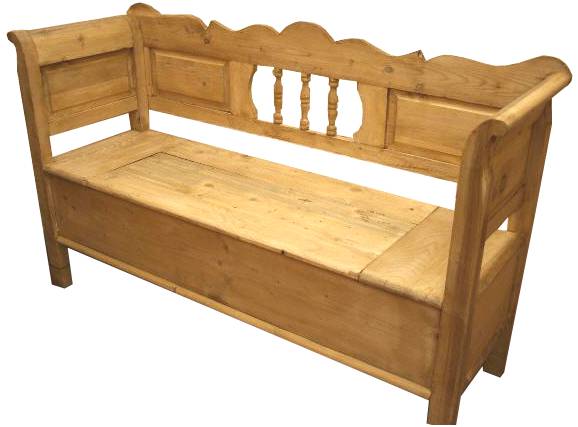 Biedermeier Weichholz Truhenbank 150 cm