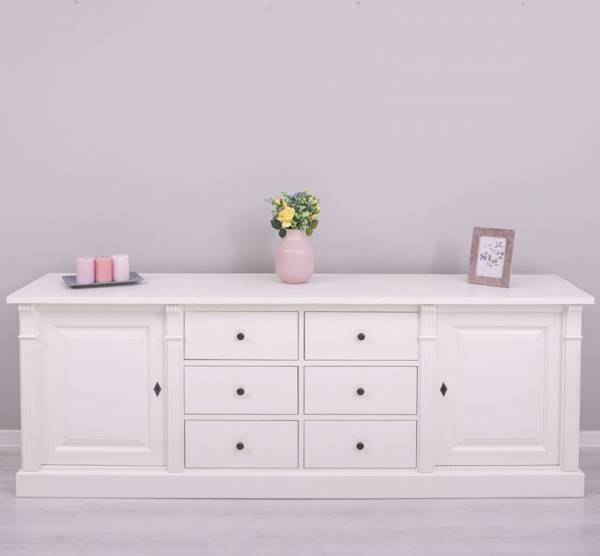 Massive Anrichte mit 6 Schubladen und 2 Türen - Landhaus Sideboard