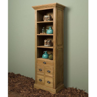 Bologna Bücherregal 66 cm schmal  Regal 100% recyceltem Teakholz Landhausstil