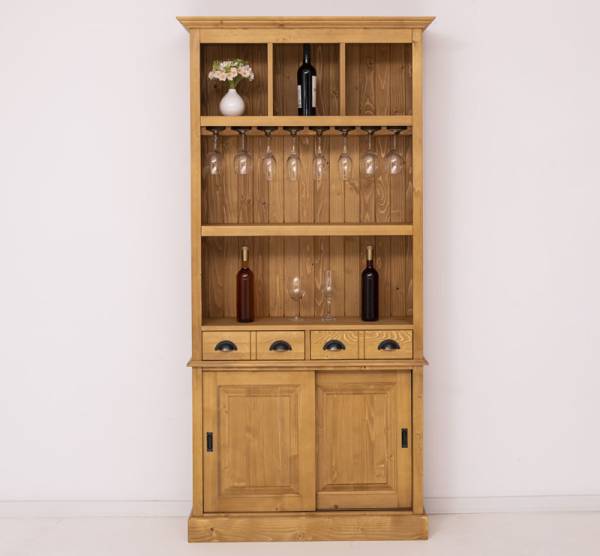 Barschrank aus massiven Kiefernholz - 103 cm Breit - Landhaus Schrank