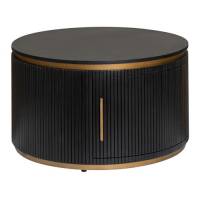 Rivello runder Couchtisch schwarz 80 cm mit Stauraum