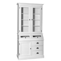 Landhaus Vitrinen - Schrank 113 cm breit weiss