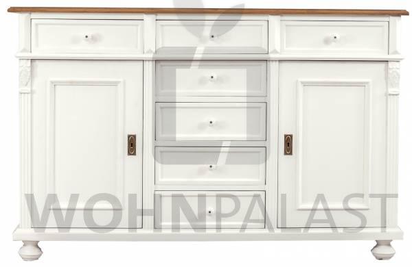 Massivholz Kommode Im Landhausstil Weiss Antikbraun Landhausmobel Bei Wohnpalast De
