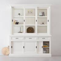 Vitrinen Schrank Vincenzia weiß 180cm