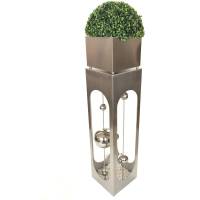 dekorative Pflanzsäule PATIO in Edelstahl Pflanzständer - Wohnraum- und Gartendekoration