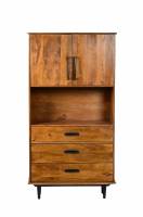 Elias Schrank  2 Türen 3 Schubladen Mango Holz Aufbewahrungsschrank Retro
