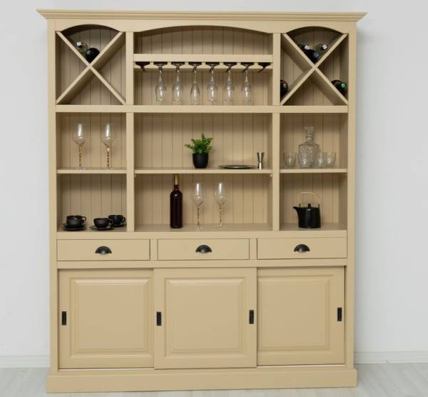 Barschrank aus massiven Kiefernholz - 180 cm Breit - Landhaus Schrank