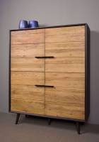 Bresso Schrank 160 cm 4 Türen Retro Eichenholz