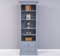 Vielseitiges Bücherregal mit verstellbaren Regalböden und 2 Schublade - Vitrine