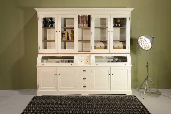Buffet Schrank 250 cm weiß/eiche - Landhaus Möbel