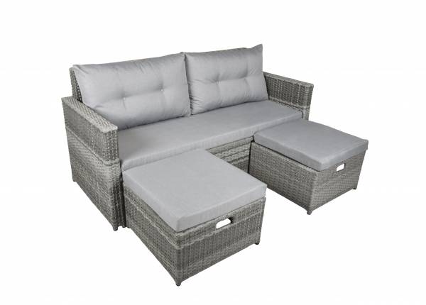 Lounge Set Malta 3-teilig Aluminiumgestell, Kunststoffgeflecht Outdoor Möbe