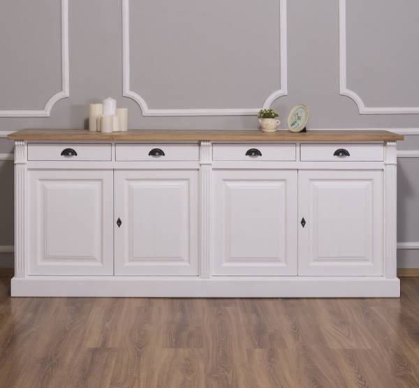 Sideboard im Landhaus Stil mit Eichenplatte