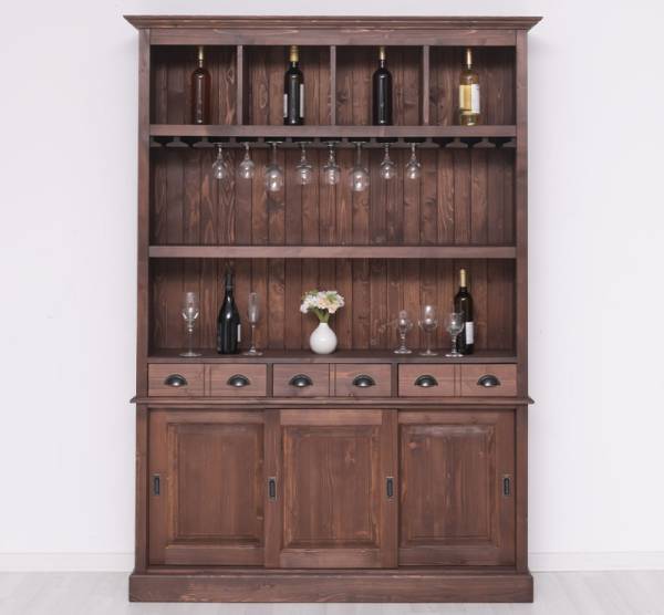Barschrank Massivholz - 151 cm Breit - Landhaus Schrank