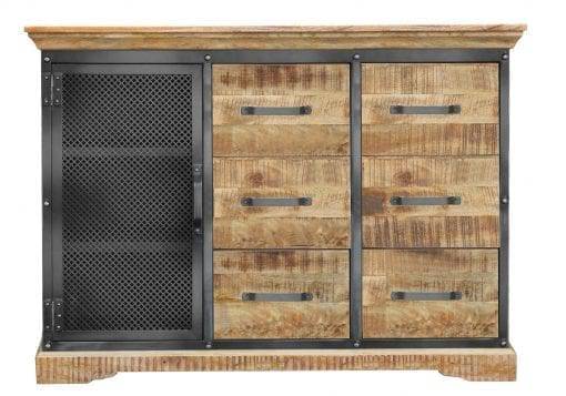 Kommode Industrial 6B aus Mangoholz/Eisen