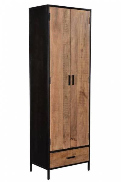 Sturdy Vertiko 100cm Mangoholz Stahlgestell Mattpolitur Schrank Minimalistischer- Stil