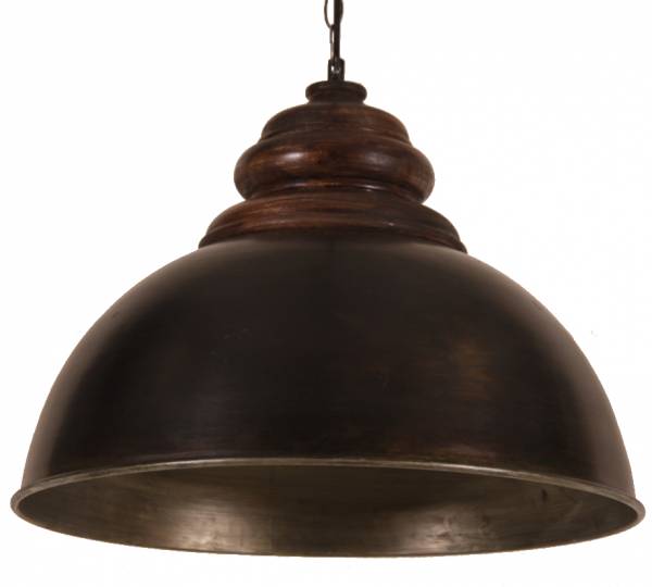 Hängelampe Lea dunkles Metall mit Holz