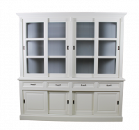 Vitrinen-Schrank Vincenza weiß/hellgrau 220 cm
