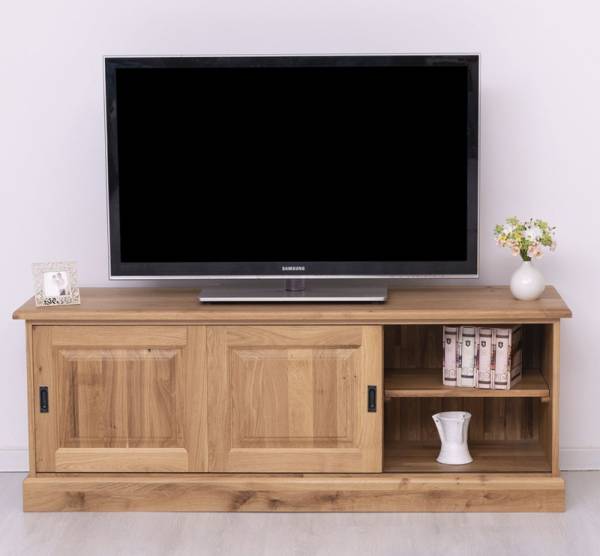 TV-Schrank Eiche 160 cm breit mit 2 Türen - Landhaus Lowboard