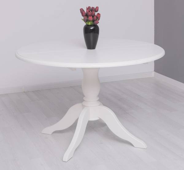 Runder Tisch erweiterbar 120 cm x 120 cm + Verlängerung 40cm