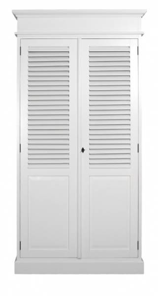 Landhaus Schrank mit Lamellentüren - Dielenschrank, Kleiderschrank
