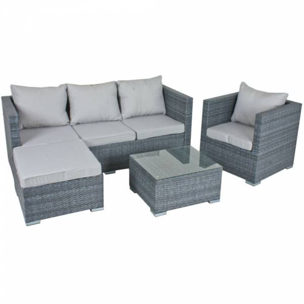 Lounge Set Baeza 4-teilig Stahlgestell, Kunststoffgeflecht Outdoor Möbel