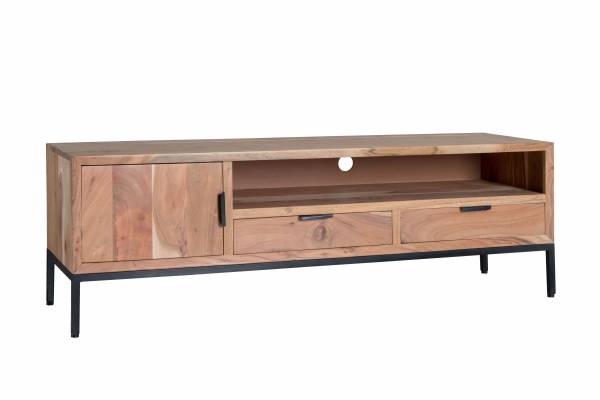 Oslo Sideboard Metallgestell 140cm Kommode Mattpolitur Akazienholz Minimalistischer- Stil