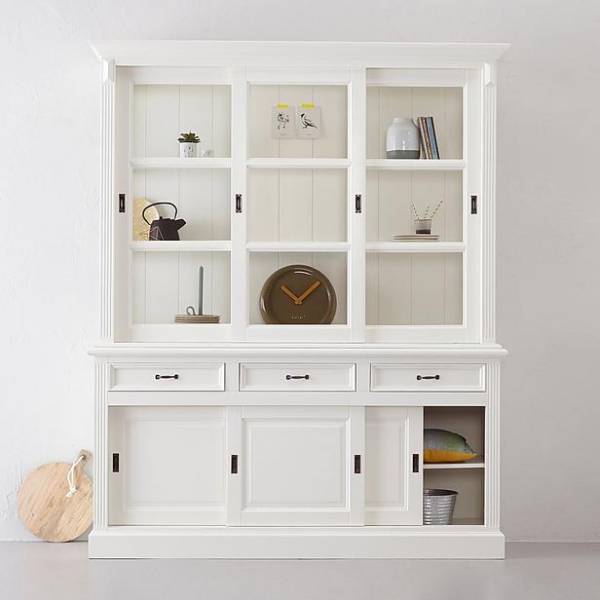 Vitrinen Schrank Vincenzia weiß 180cm