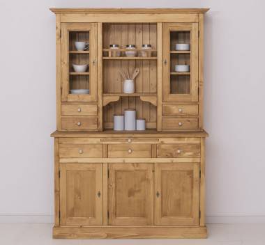 Landhaus Küchenschrank im alten Landhausstil aus Massivholz Küchen Schrank 134 cm