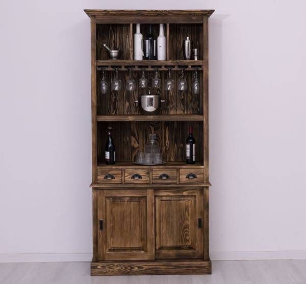 Barschrank aus massiven Kiefernholz - 103 cm Breit - Landhaus Schrank