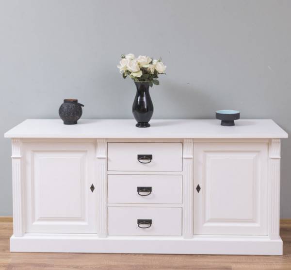 Landhaus Anrichte mit 3 Schubladen und 2 Türen - Massives Sideboard