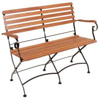 Gartenbank 2-Sitz Eukalyptus FSC, geölt, Klappbank, Outdoormöbel