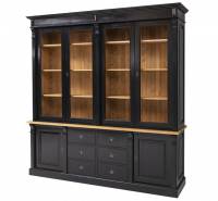 Landhaus Vitrine - Massivholz Bücherschrank mit Glas
