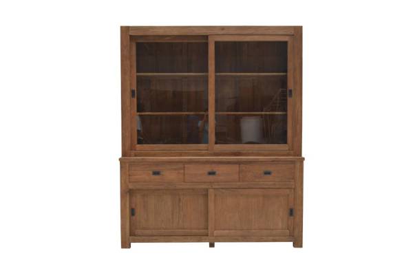 Vitrinen Schrank Mees 180cm Teak massiv