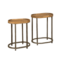 Couchtisch Beistelltisch 2er Set Renew rauem Mangoholz