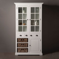 Napoli Vitrinen Schrank 110 cm Landhaus Vitrinenschrank