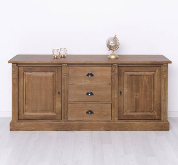 Massive Anrichte mit 3 Schubladen und 2 Türen - Sideboard im Landhaus Stil