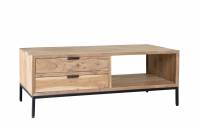 Oslo Couchtisch Metallgestell 120cm Tisch  Akazienholz