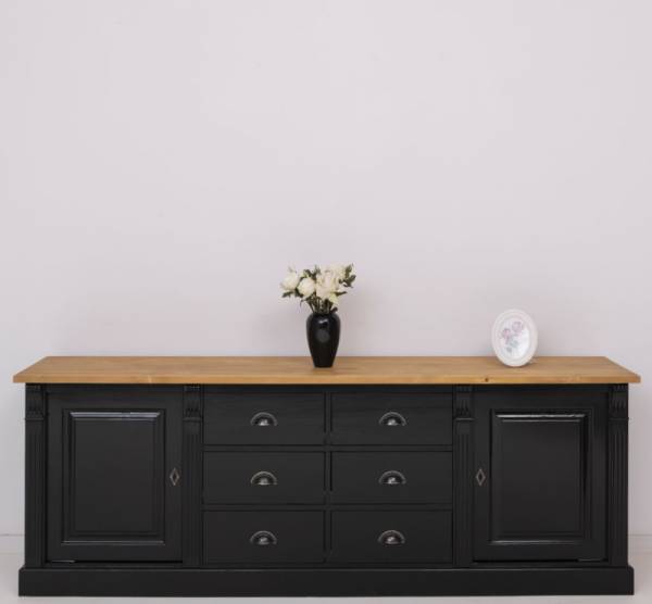 Landhaus Anrichte mit 6 Schubladen und 2 Türen - Massives Sideboard