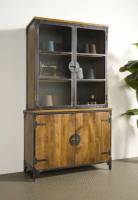 Basto Vitrinenschrank 120 cm 2 Glastüren 2 geschlossene Türen