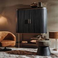 Rivello Schrank schwarz Lager Schrank 145 cm Wohnzimmer