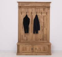 Garderobe Eiche mit Kleiderhacken - 140 cm breit