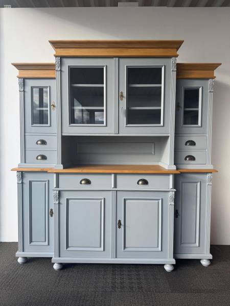 Buffet Schrank im Landhausstil grau/antikbraun - Massivholz Küchenschrank
