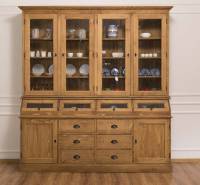 Landhaus Vitrinen -Schrank 214 cm breit  zweifarbig