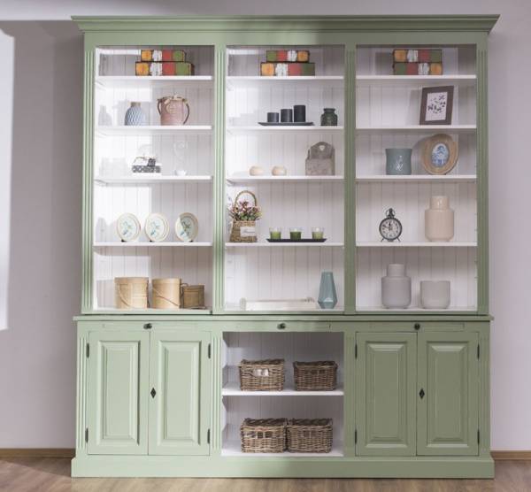 Bücherschrank im Landhaus Stil - Massivholz Regal