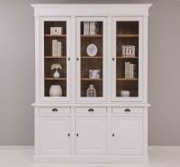 Vitrinen Schrank - im Landhausstil - Massivholz 240 cm