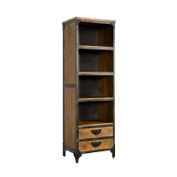 Basto Bücherregal 190 cm 3 Regale 2 Schubladen Mangoholz Industrie-Stil
